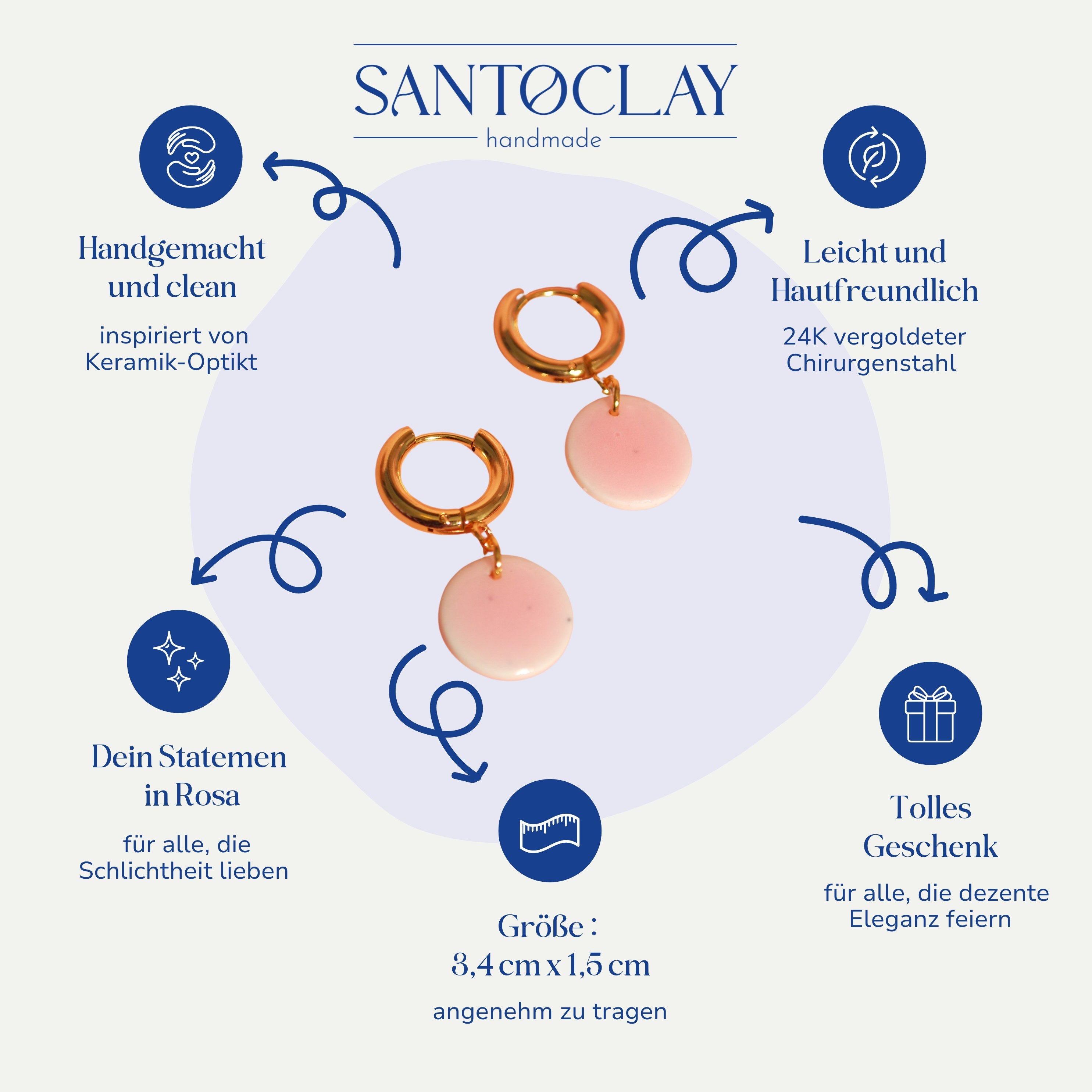 Vorteile der minimalistischen Keramik-Creolen von Santoclay im Überblick