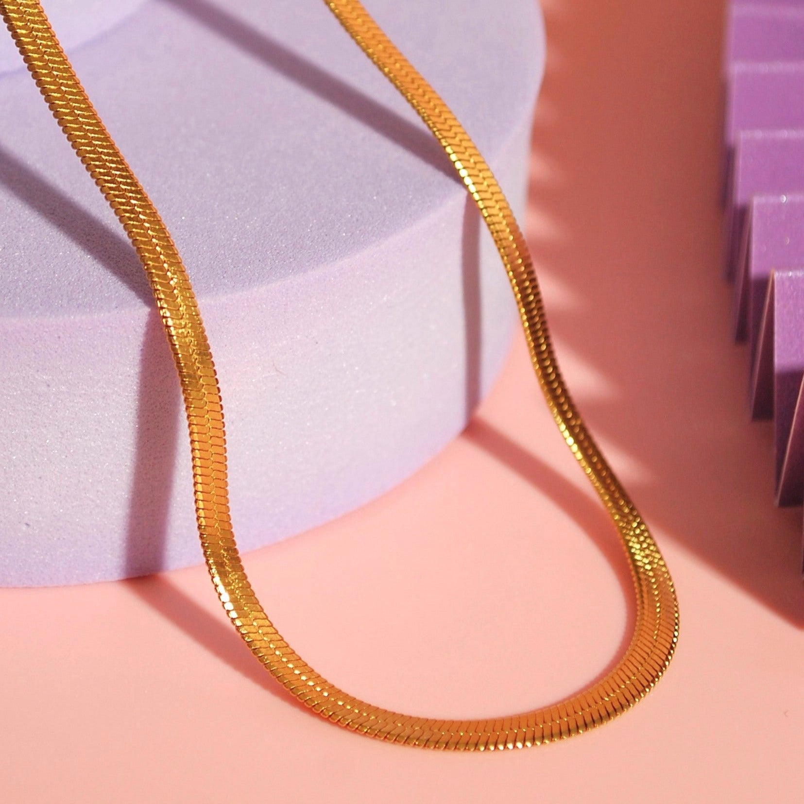 Basic Halskette aus Edelstahl mit 18K Vergoldung