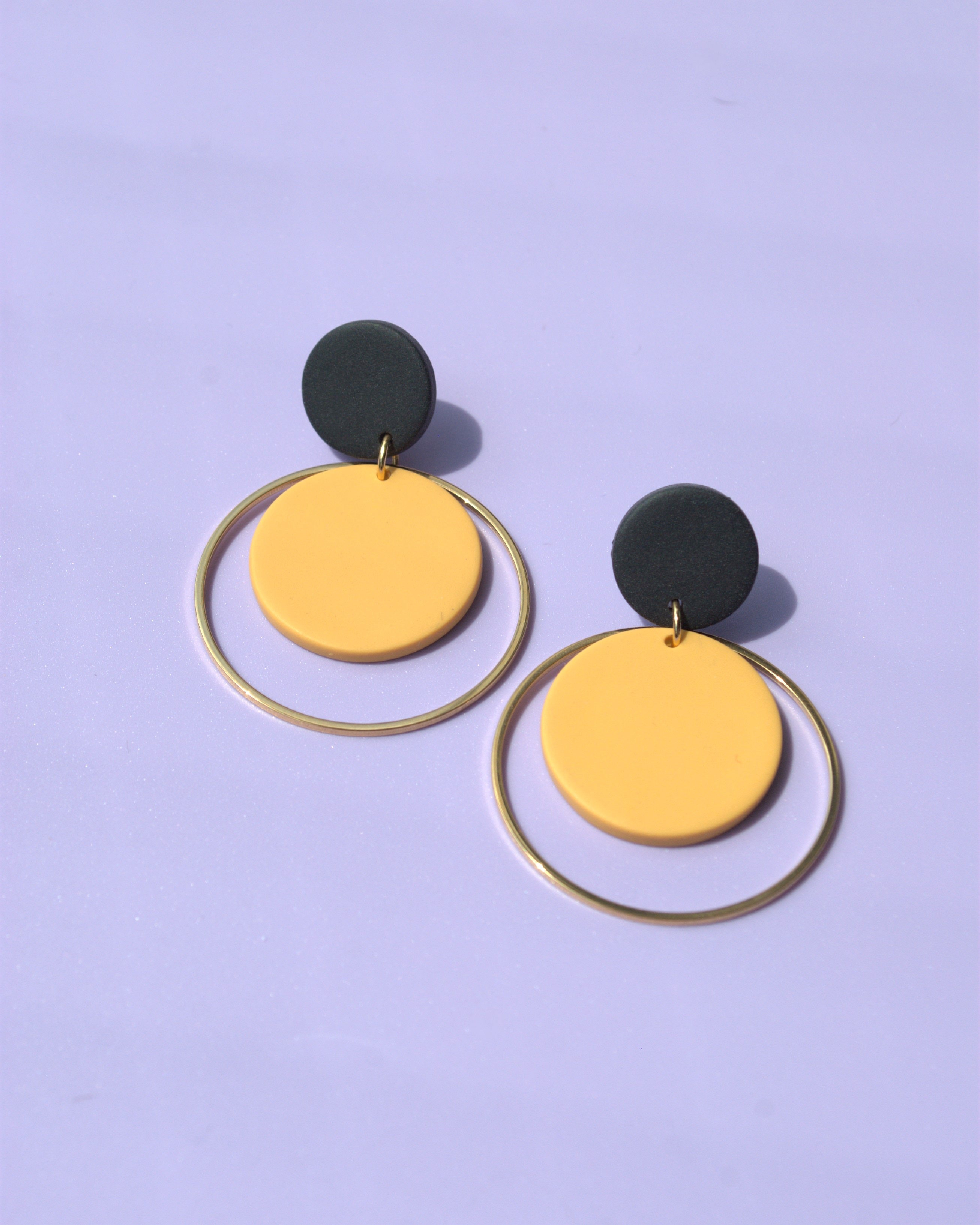 Santorini – Statement-Ohrringe in Gelb & Gold mit 24K Vergoldung