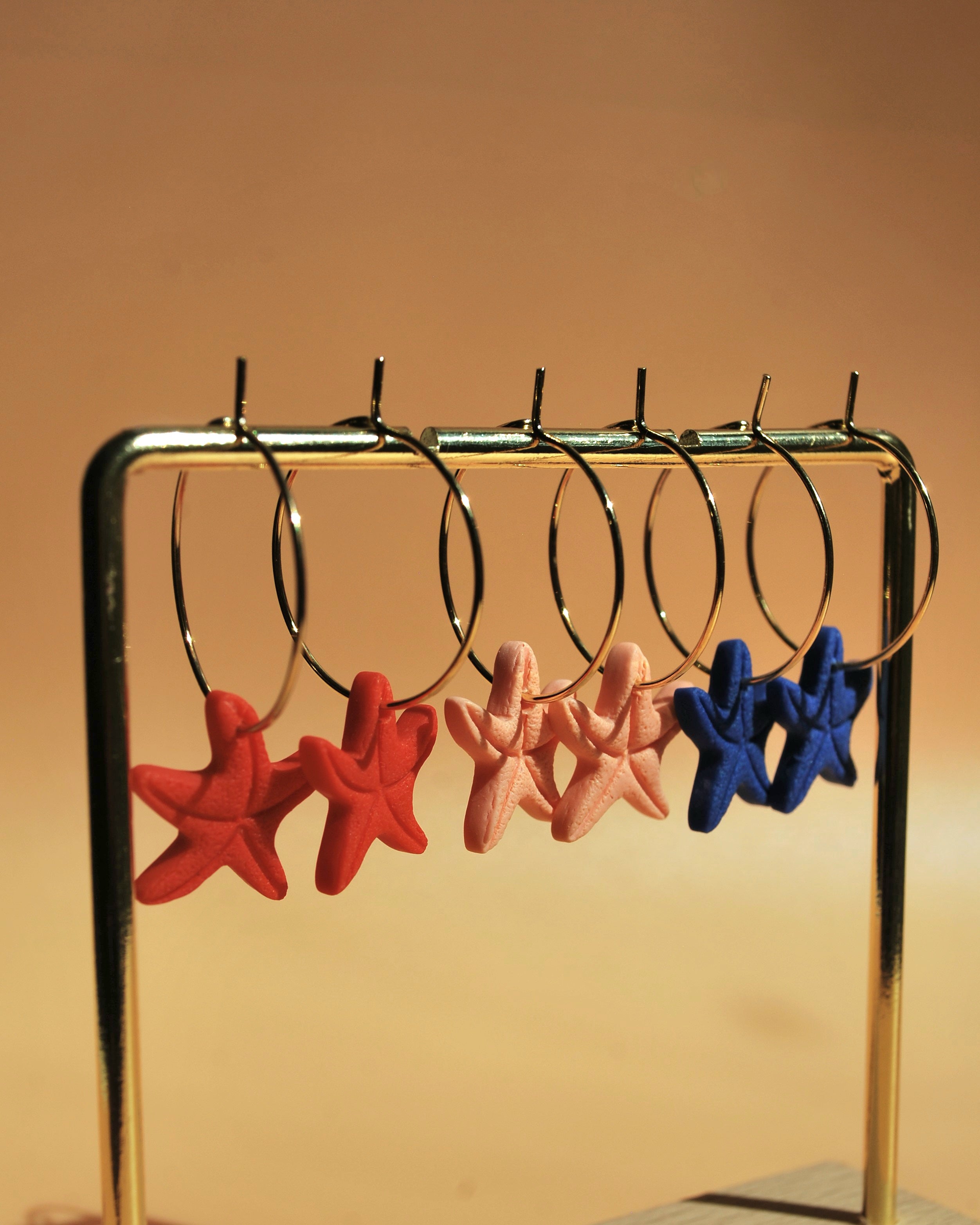 Creolen mit Seestern-Anhänger und 18K Vergoldung aus Edelstahl