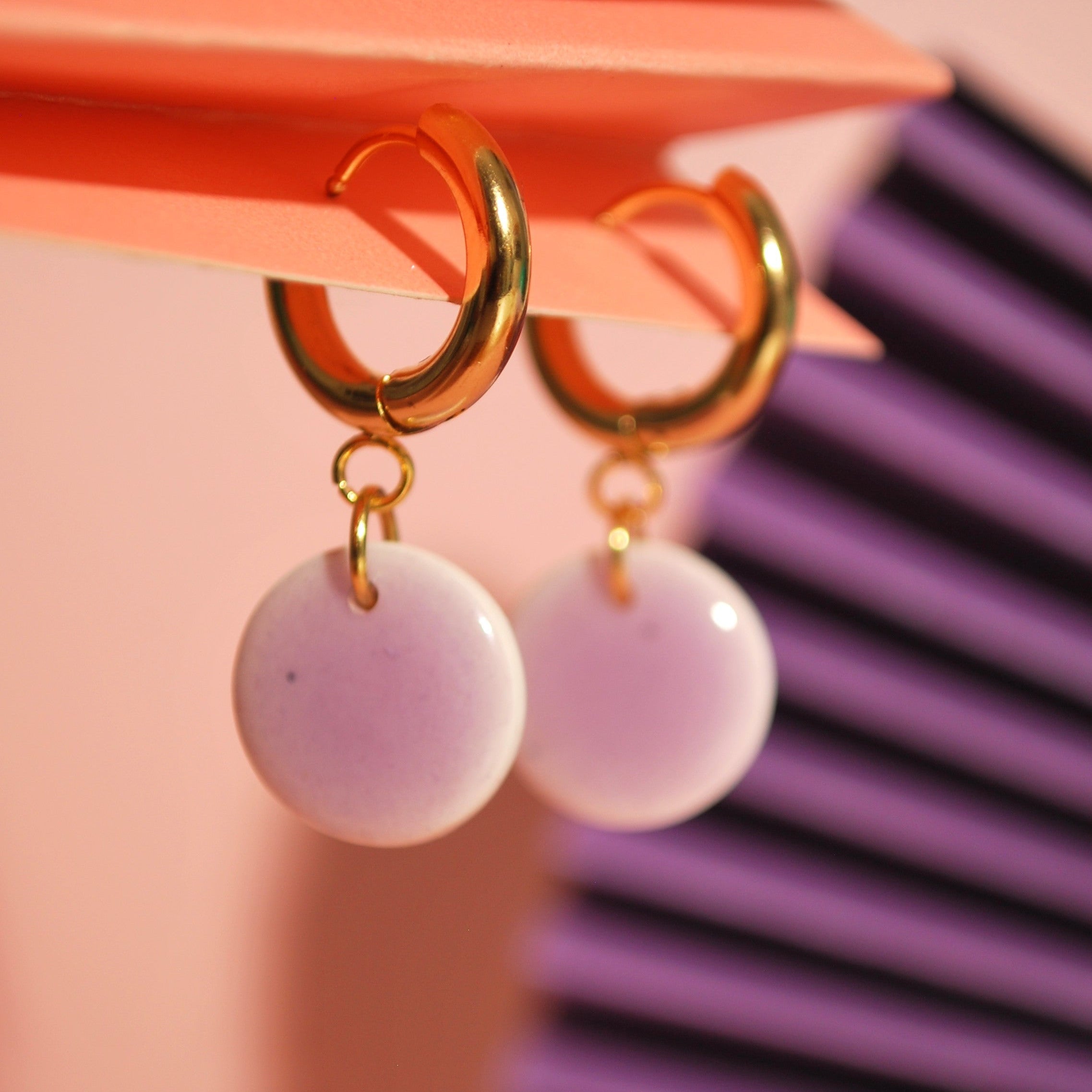 Statement-Ohrringe mit lila Farbverlauf – leicht & handgemacht