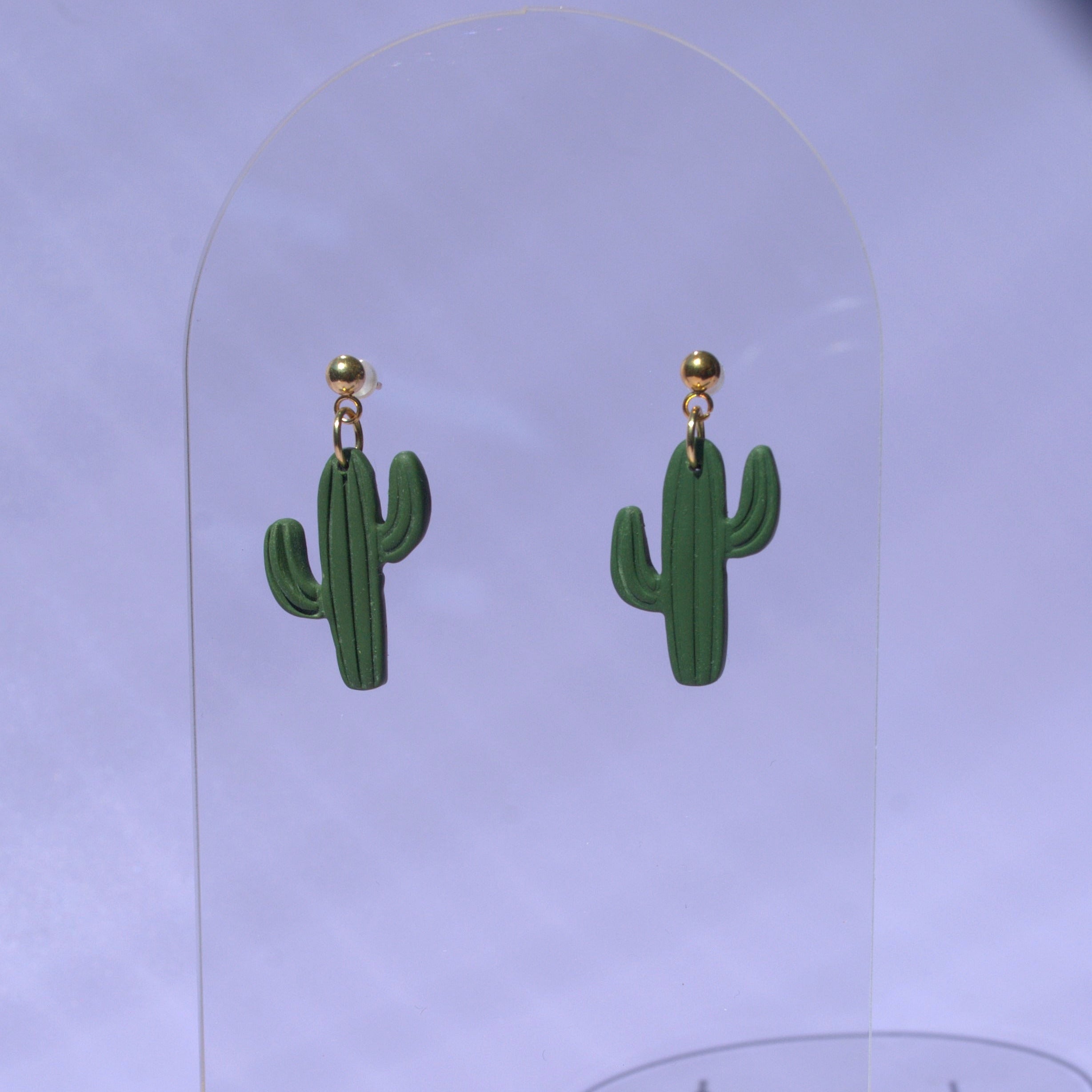 Verspielte Statement-Ohrringe in Kaktusform – handmade by Santoclay