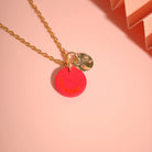 Linda Halskette in Pink mit Edelstahlkette – farbig & modern