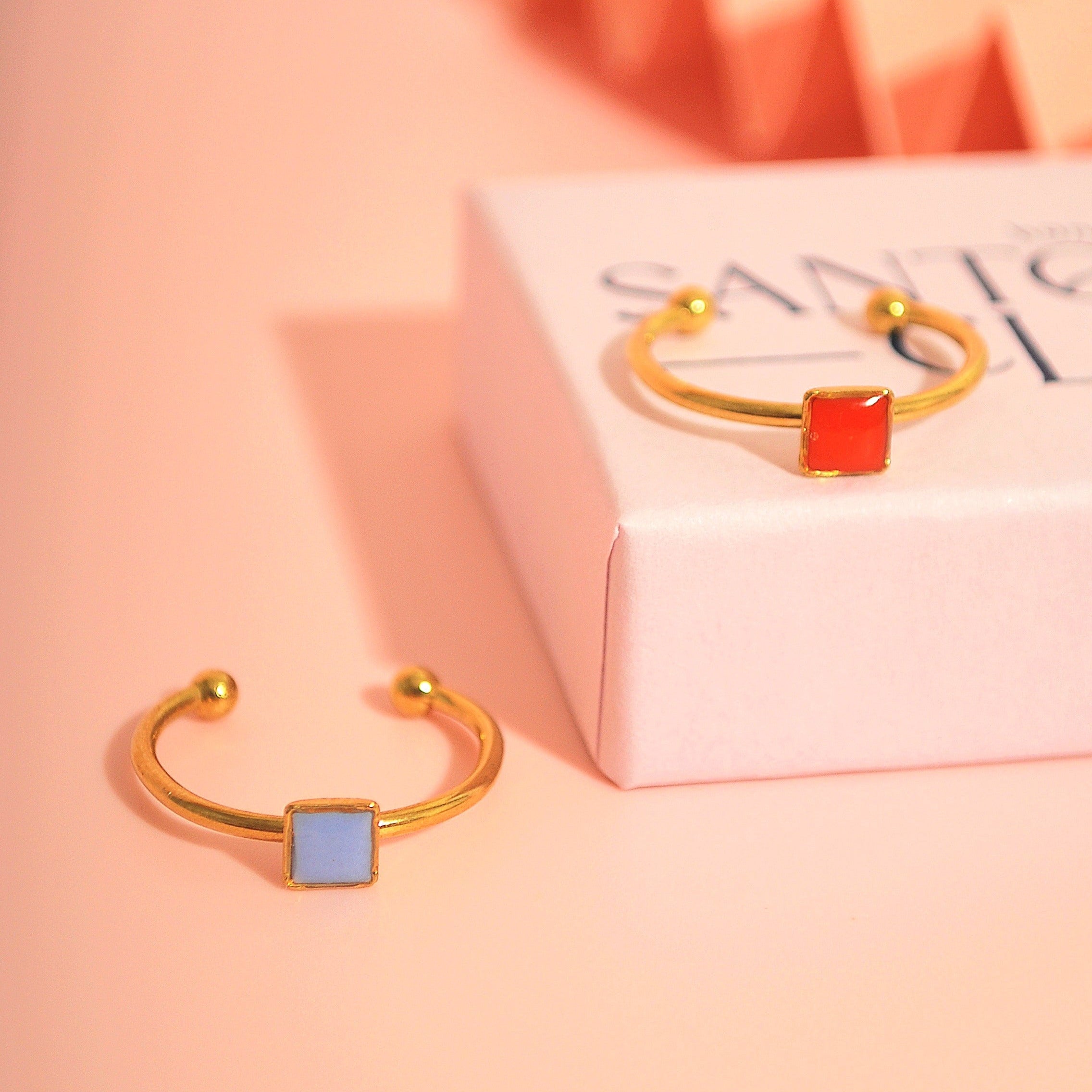 Beide Ringe auf Santoclay Verpackung