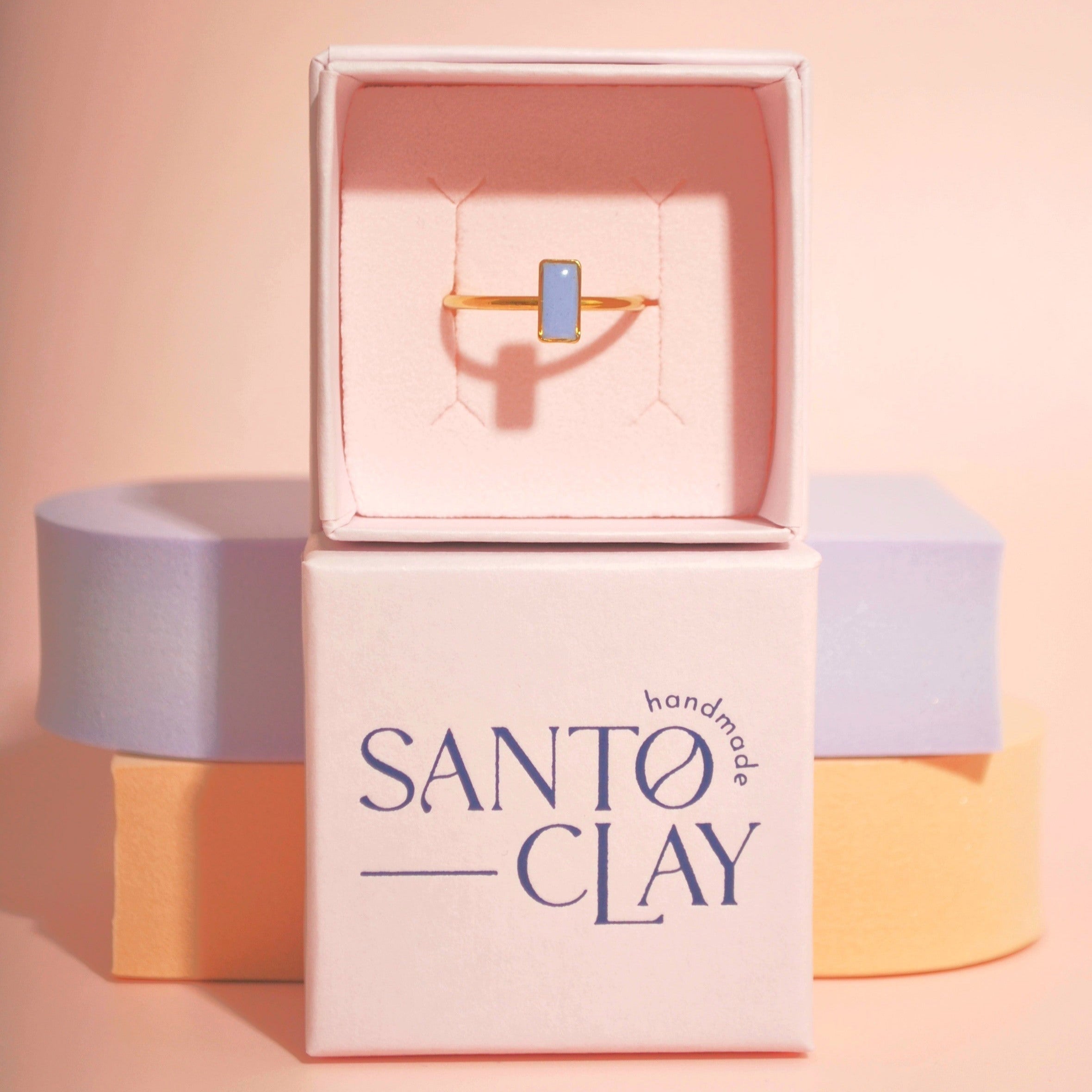 Statement-Ring Lavendel in Santoclay Schmuckbox