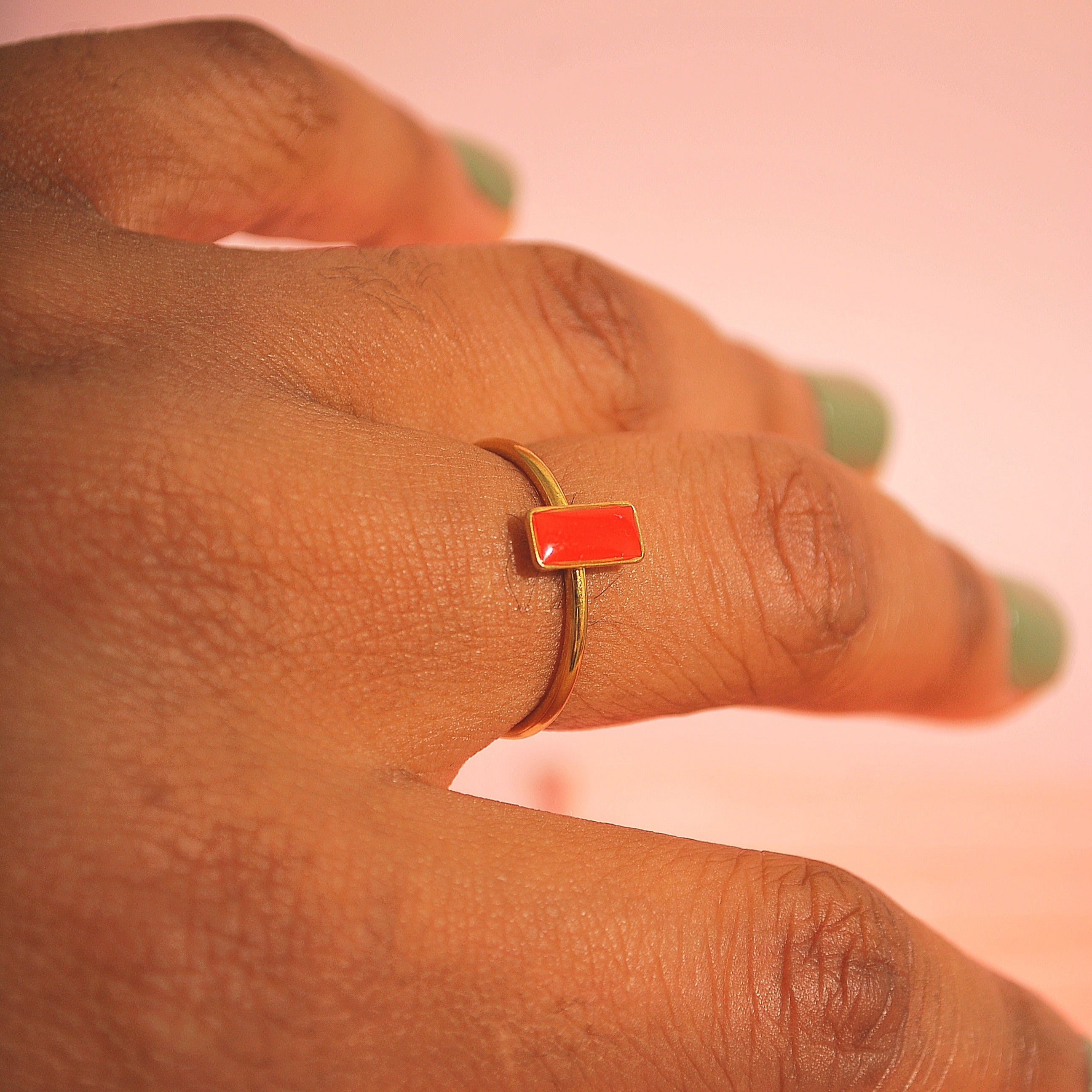 Detailaufnahme Ring Orange von vorne
