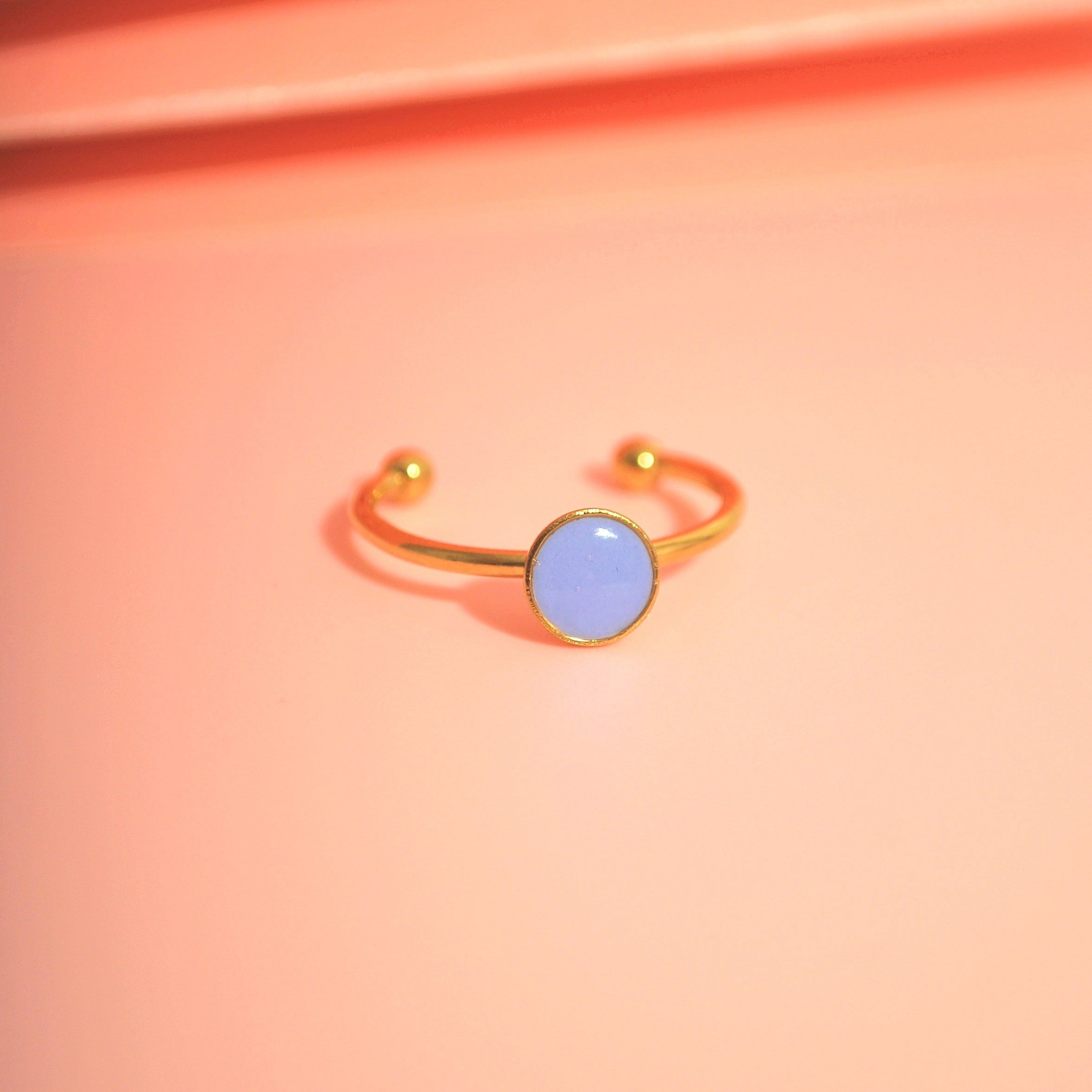 Handgemachter Statement-Ring in Lavendel mit Polymer-Ton