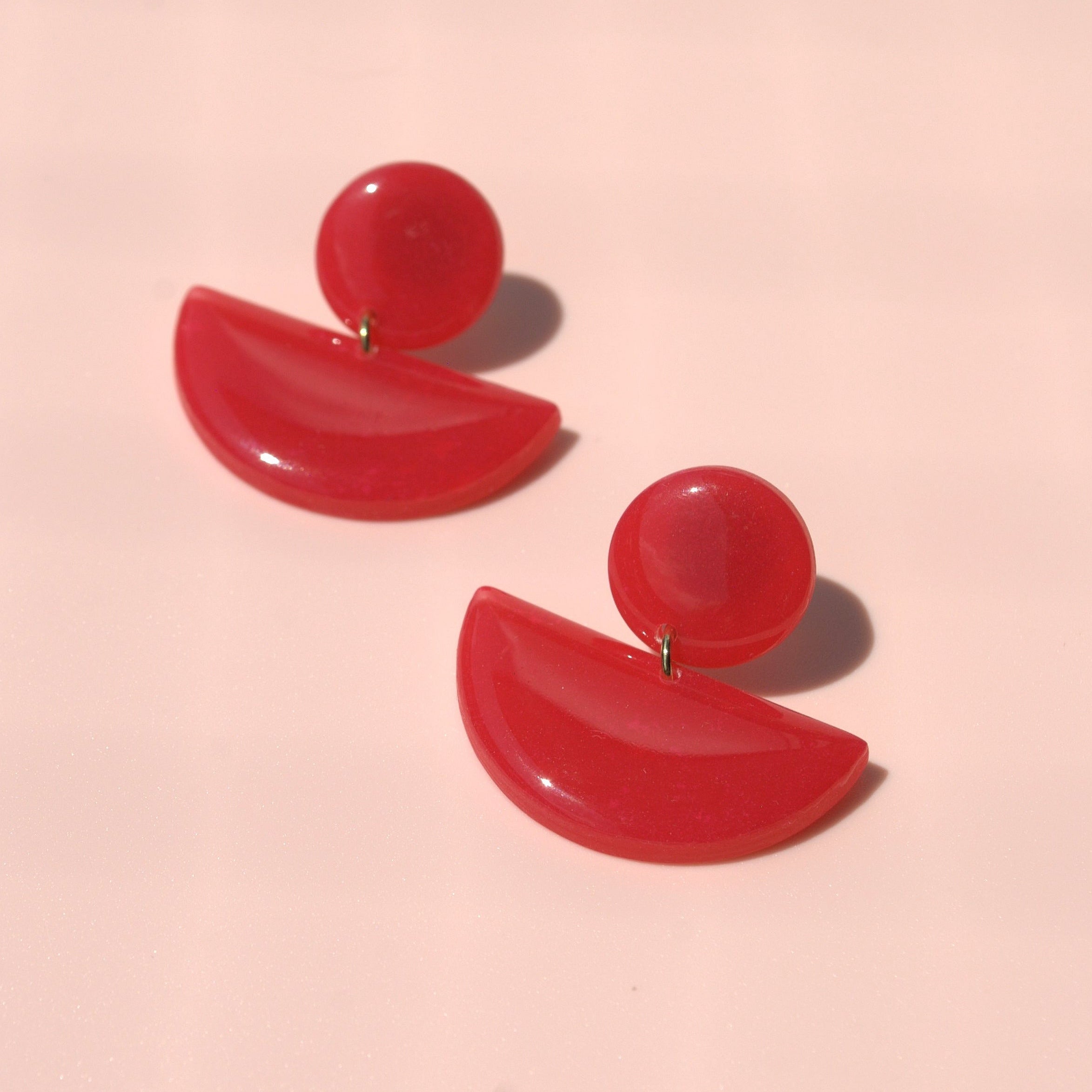 Vergoldete Retro-Ohrringe aus Polymer Clay – Modell Cindy