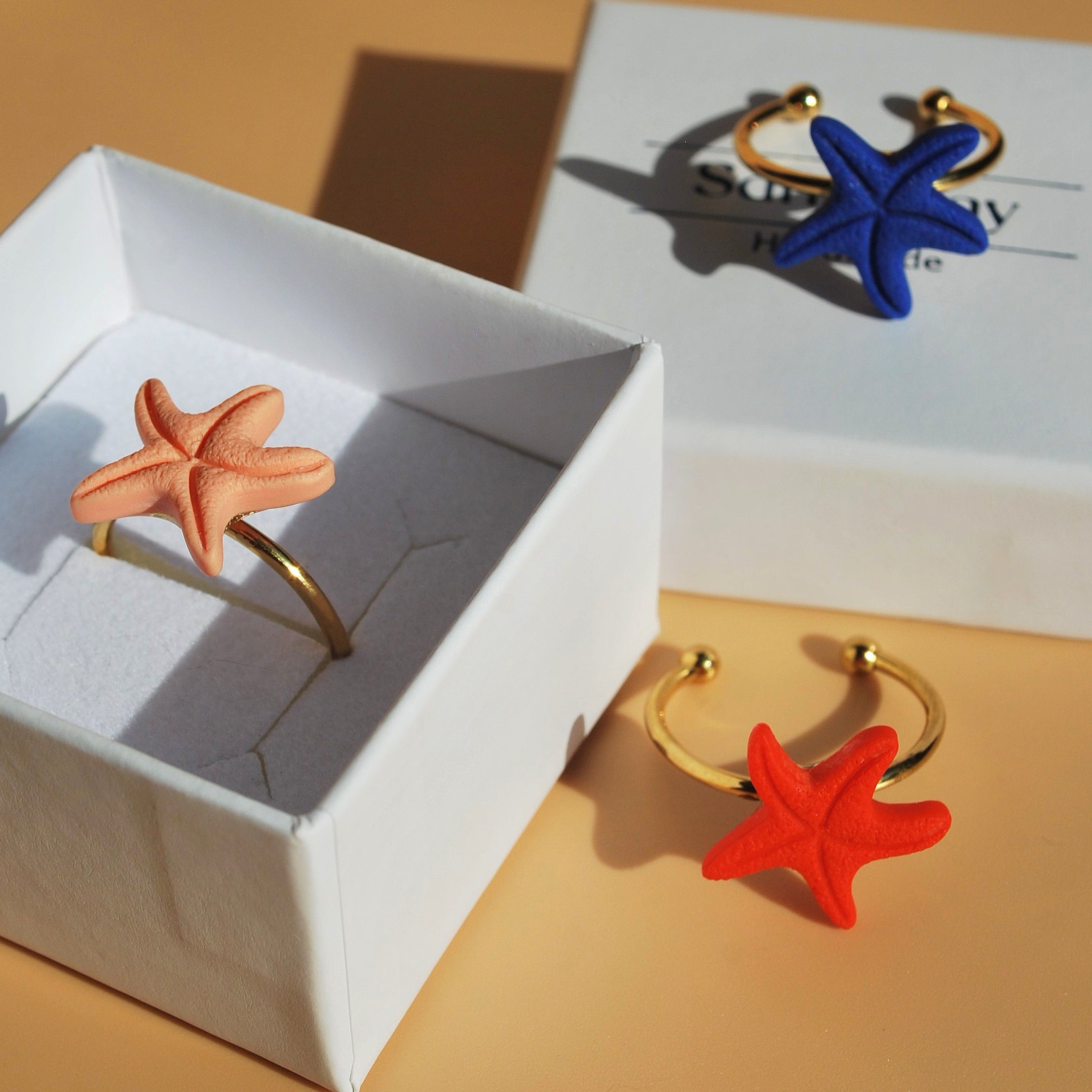 Design-Ring verstellbar – aus Polymer Clay & Edelstahl