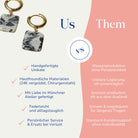 Vergleich zwischen Creolen in Marmoroptik 24k vergoldet von Santoclay und herkömmlichem Modeschmuck