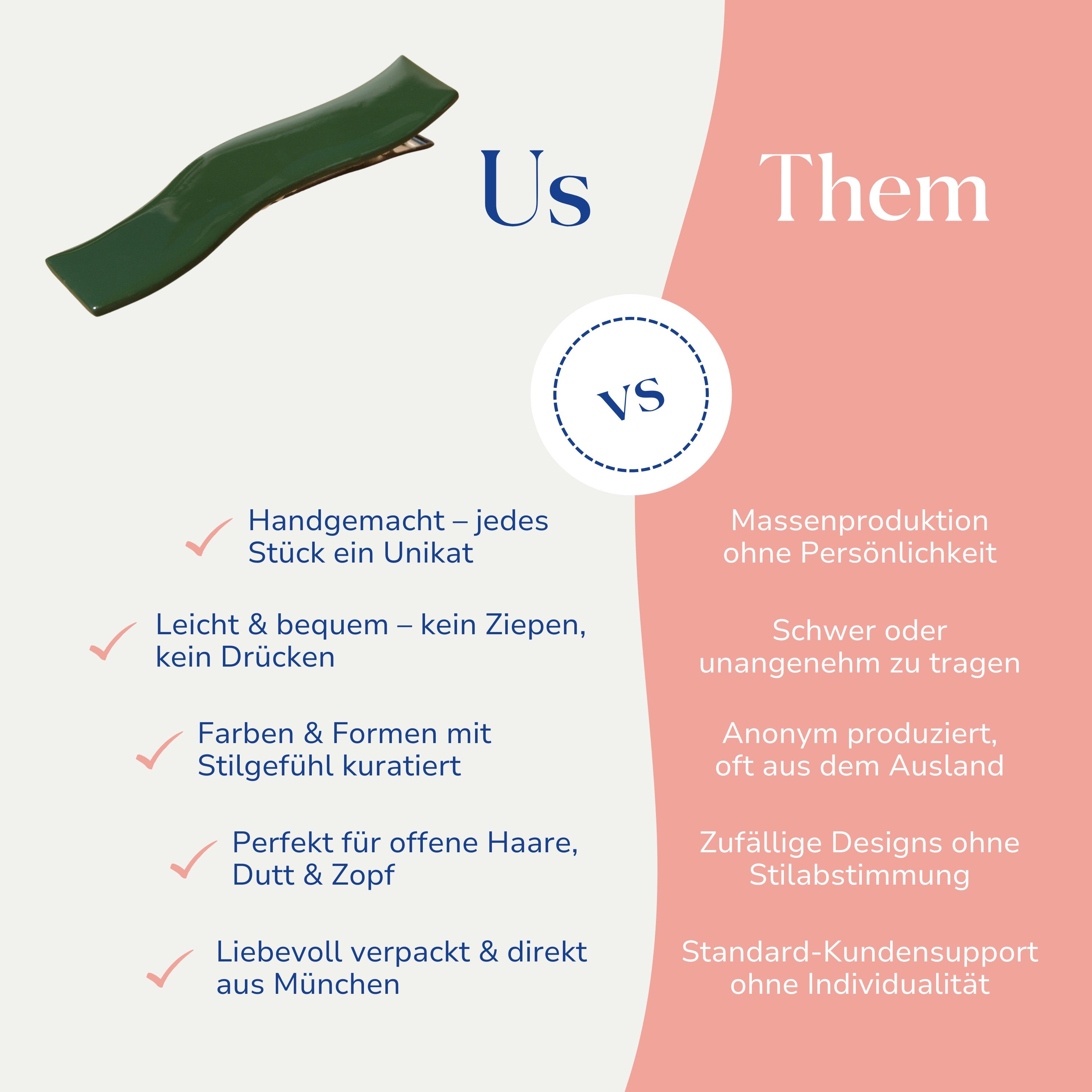 Vergleich zwischen handgemachtem Haarschmuck von Santoclay und herkömmlichem Modeschmuck