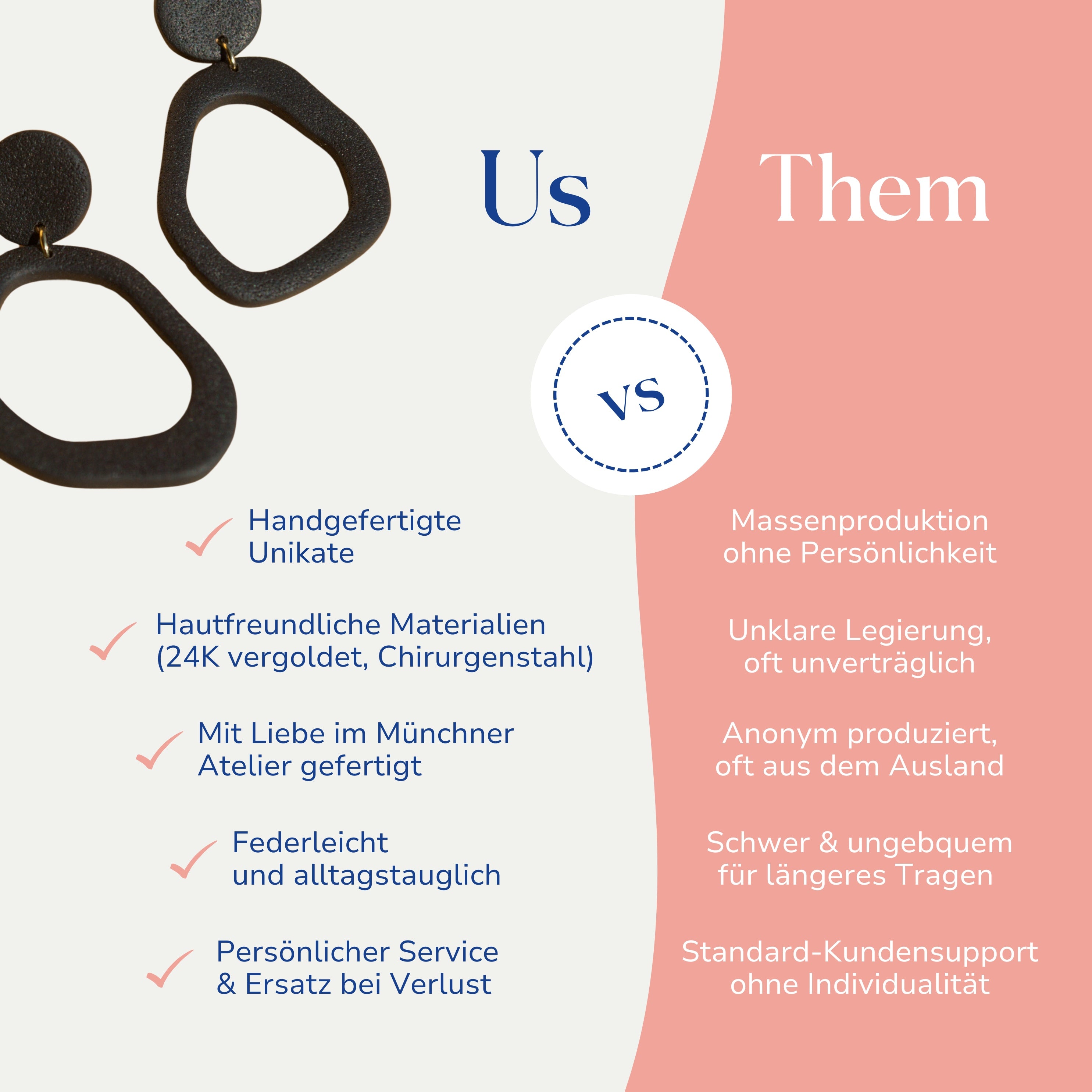 Vergleich Ipanema Statement Ohrringe in Rot – handgemacht, leicht, hautfreundlich.