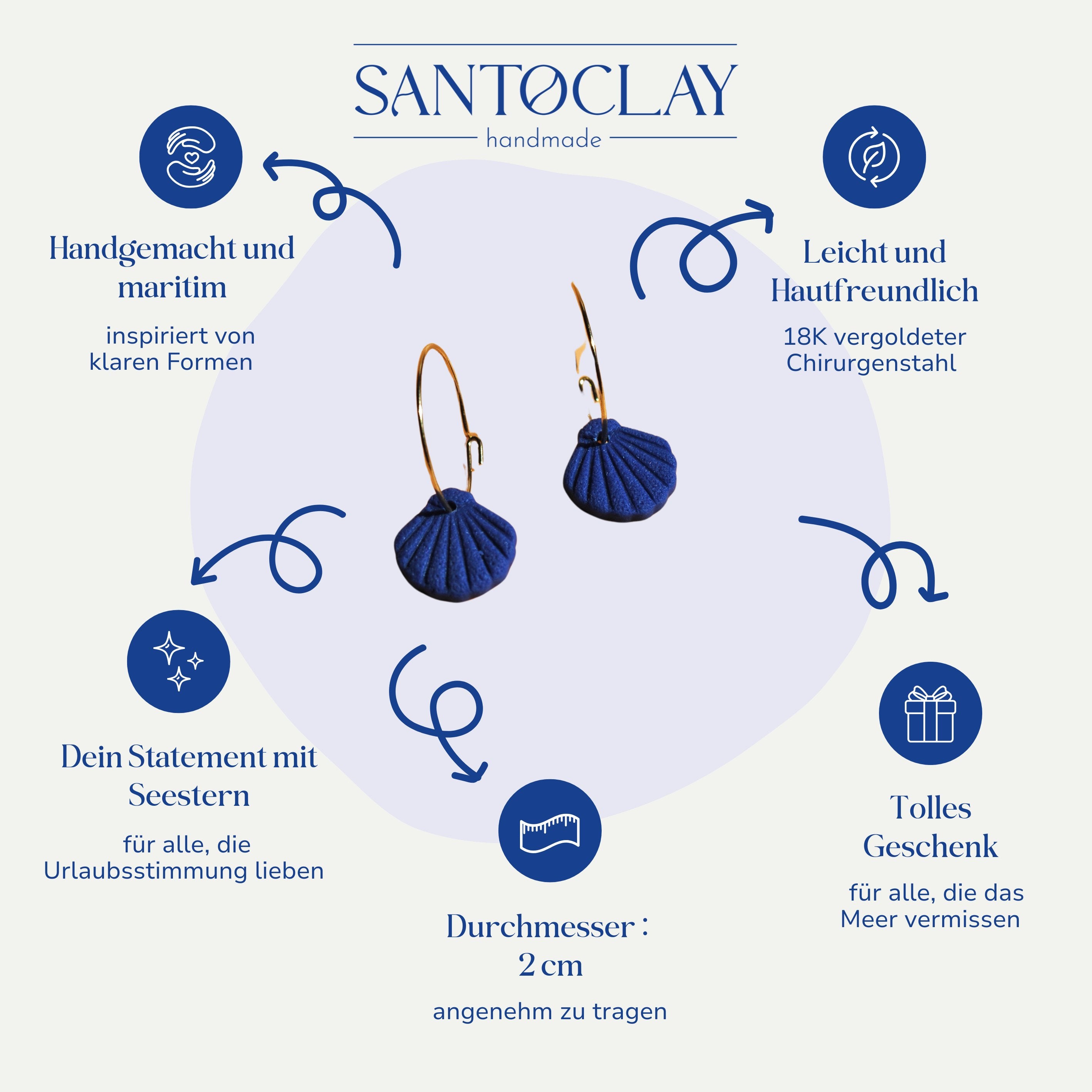 Vorteile der Muschel Creolen 18k vergoldet von Santoclay im Überblick