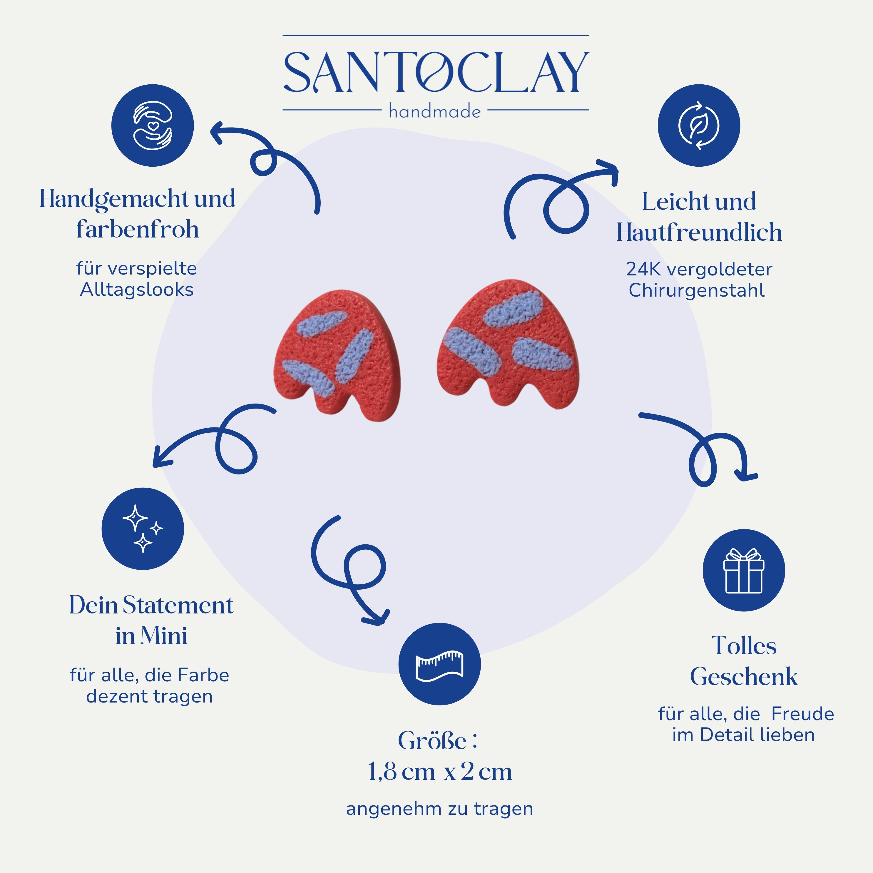 Vorteile der Lena Ohrstecker 24k vergoldet von Santoclay im Überblick