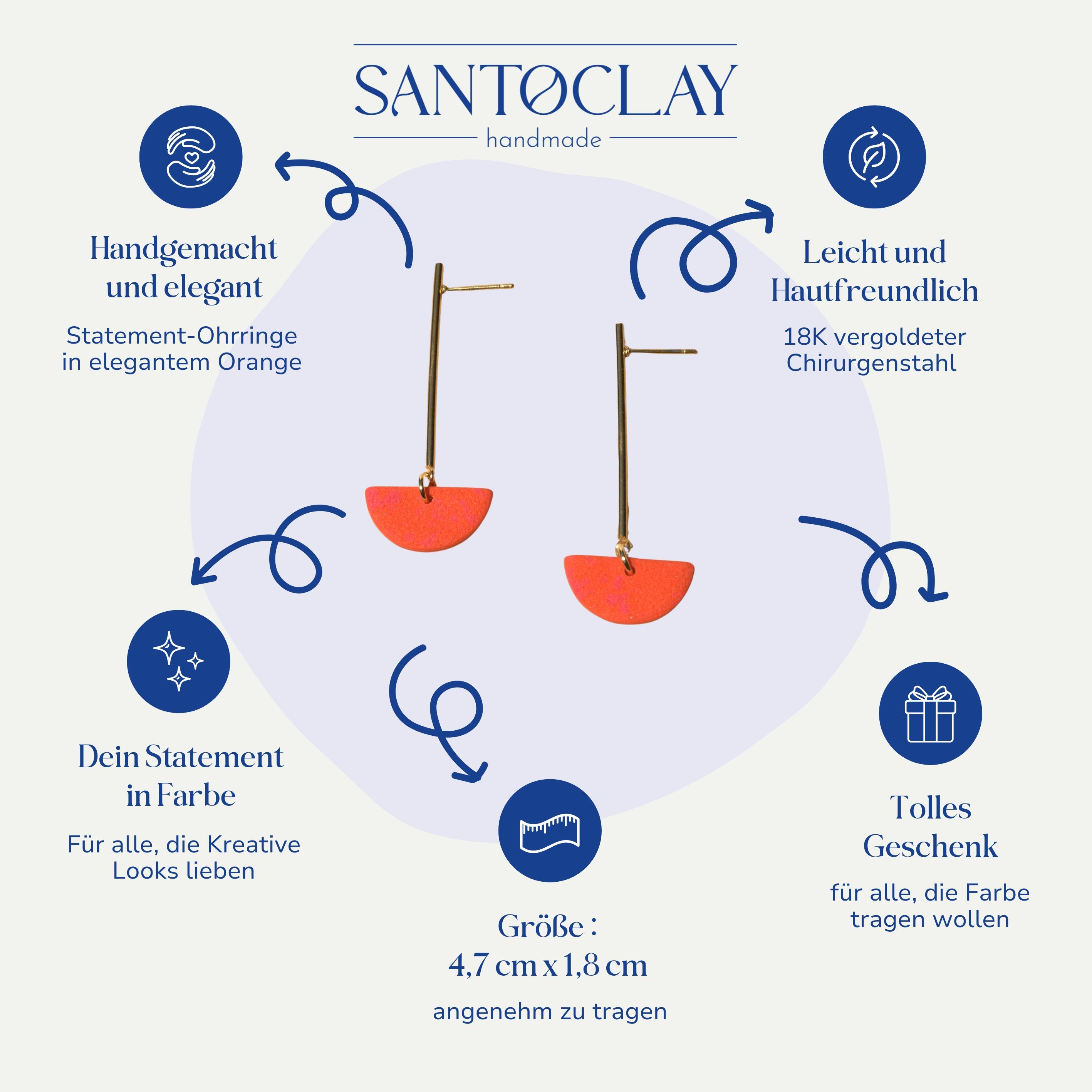 Vorteile der Linda langen Ohrringe 18k vergoldet von Santoclay im Überblick