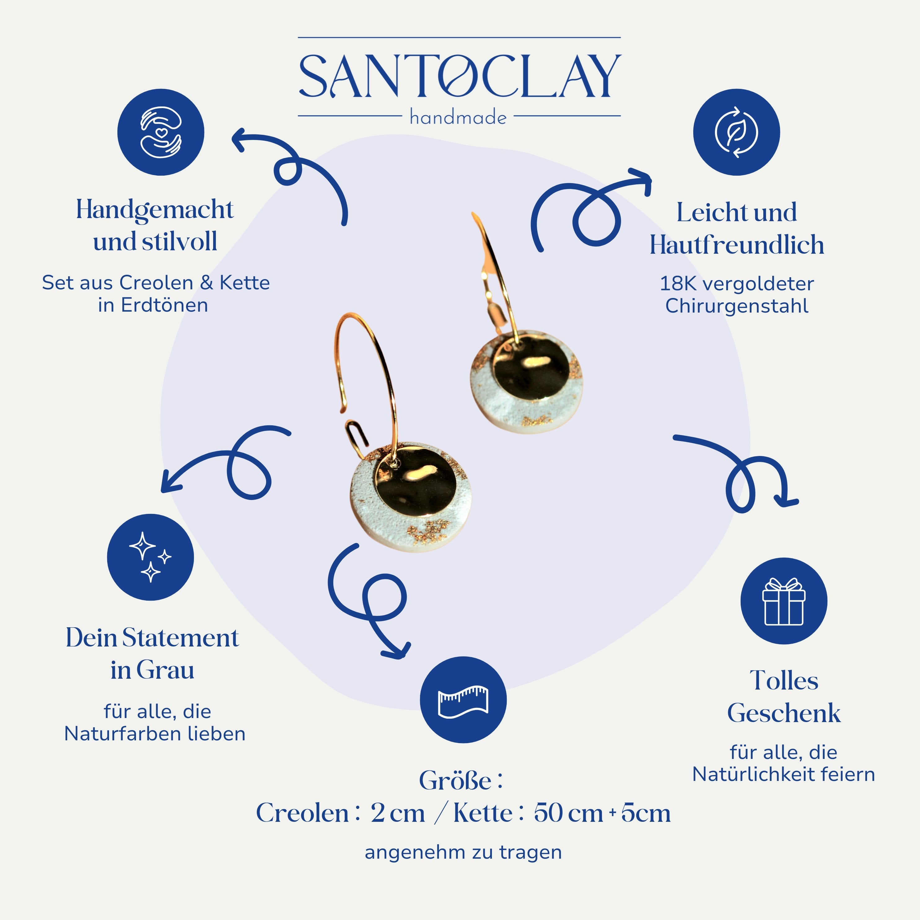 Vorteile des Maria Schmucksets in Grau von Santoclay im Überblick