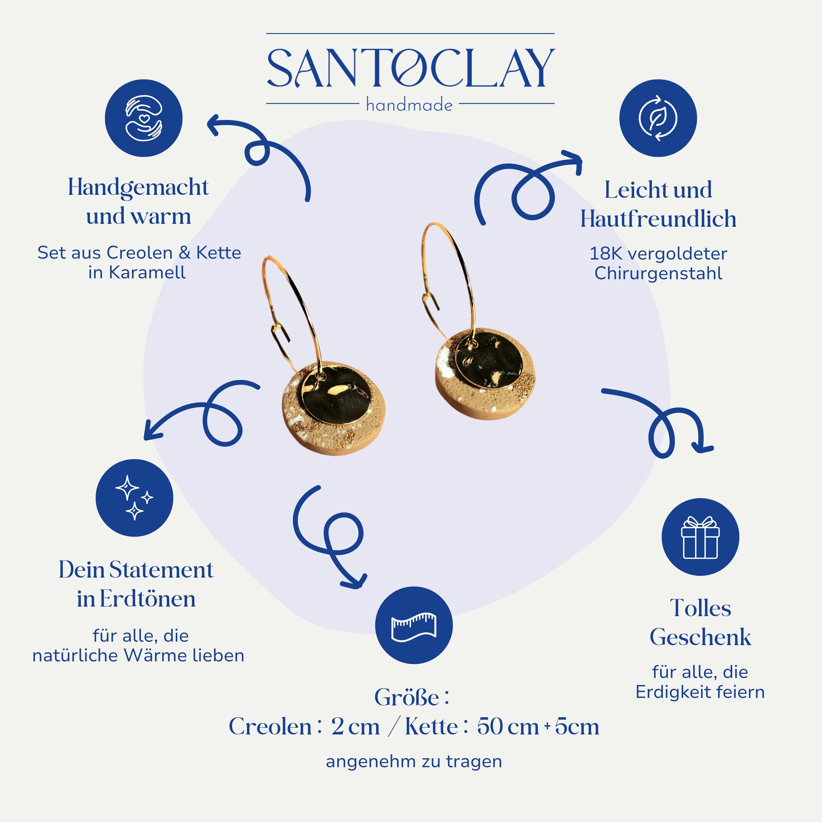 Vorteile des Maria Schmucksets in Karamell von Santoclay im Überblick