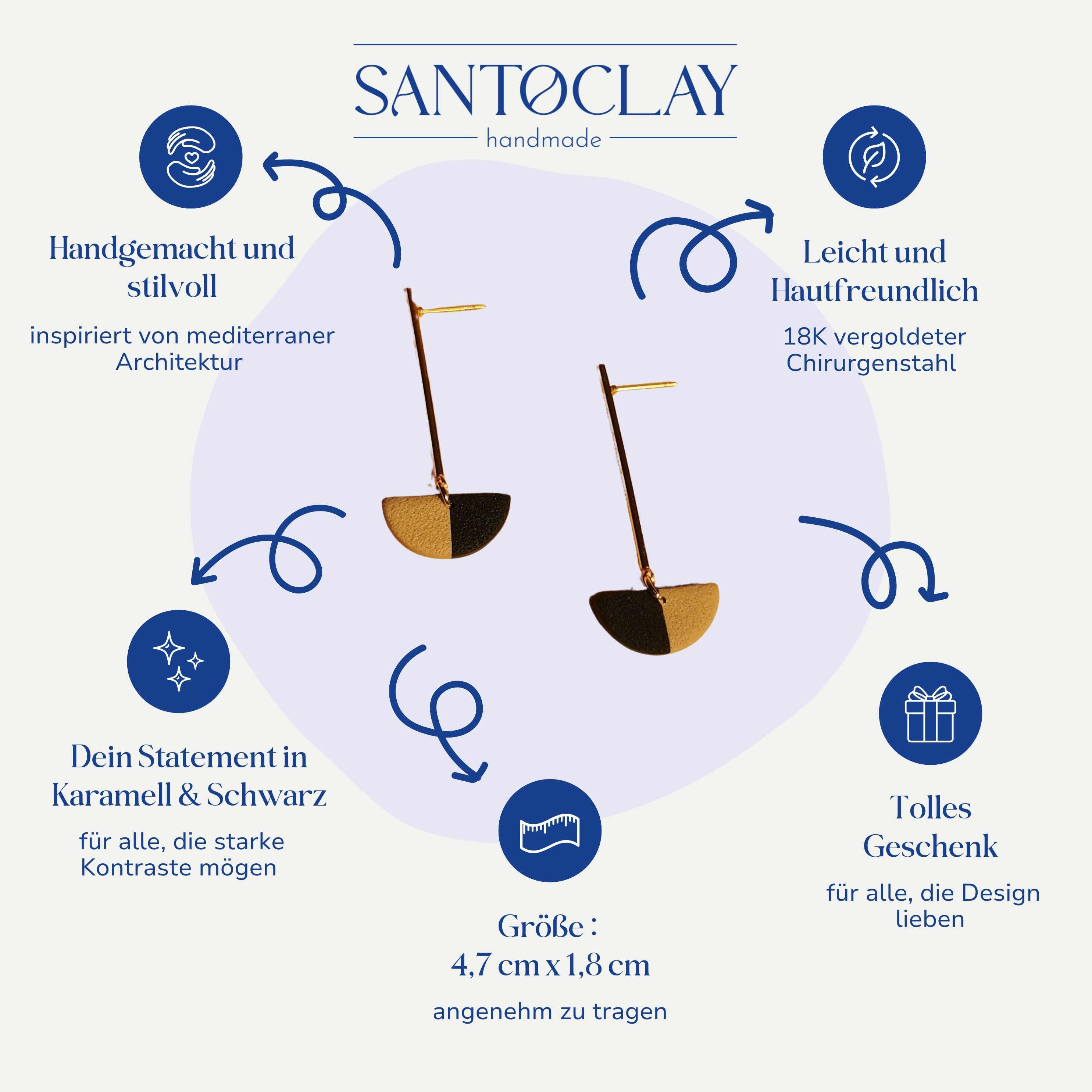 Vorteile der Valencia langen Ohrringe 18k vergoldet von Santoclay im Überblick