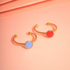 Verstellbarer Ring in Lavendel und Orange aus vergoldetem Edelstahl