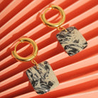 Handgemachte Creolen mit Marmor Muster