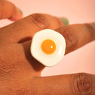 Eggstasy Ring – verstellbarer Ring aus Polymer Clay und Edelstahl