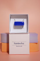 Blauer Statement-Ring von Santoclay – geometrisch & handmade