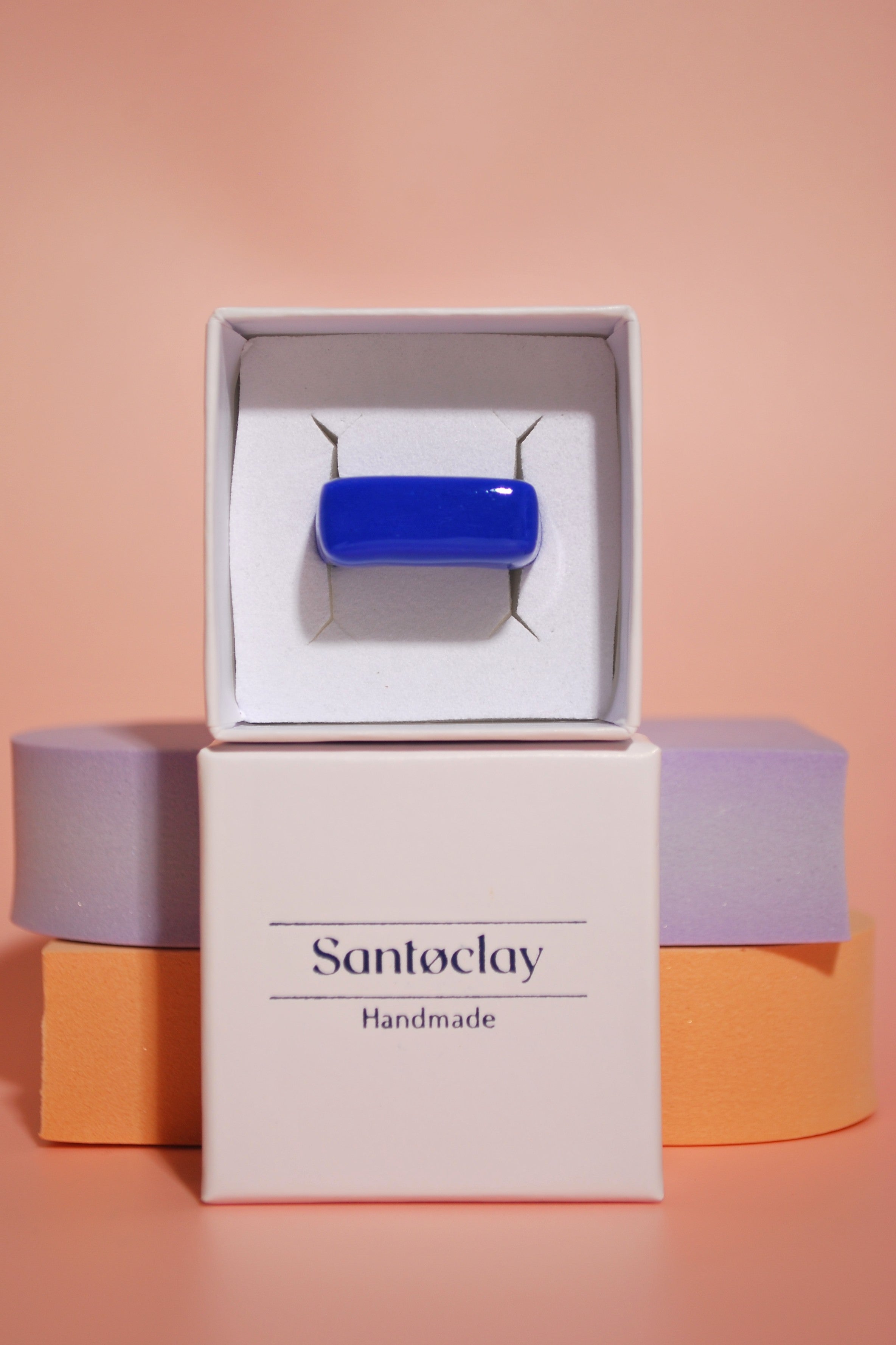 Blauer Statement-Ring von Santoclay – geometrisch & handmade