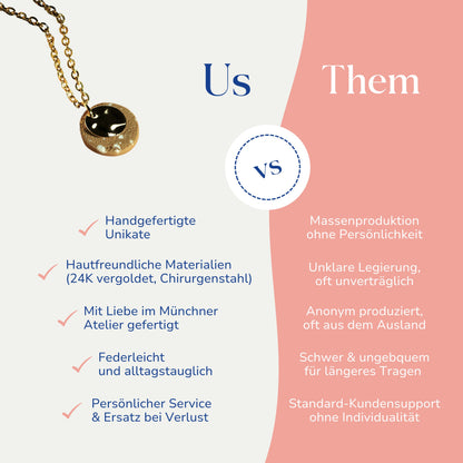  Vergleich zwischen dem Maria Schmuckset Karamell von Santoclay und herkömmlichem Modeschmuck