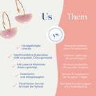  Vergleich zwischen Statement Creolen rosa und lila vergoldet von Santoclay und herkömmlichem Modeschmuck
