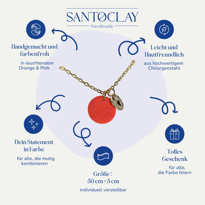  Vorteile der handgemachten Halskette in Orange und Pink aus Edelstahl von Santoclay im Überblick
