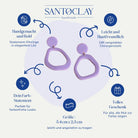 Vorteile der Ipanema Statement Ohrringe in Lila von Santoclay – handgemacht, leicht, hautfreundlich, farbstark & elegant.