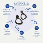 Vorteile der Ipanema Statement Ohrringe in Schwarz von Santoclay – handgemacht, leicht, hautfreundlich, perfekt kombinierbar.