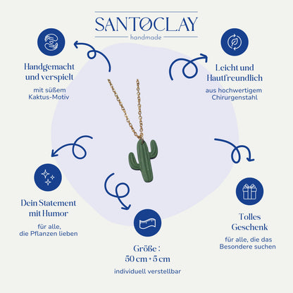  Vorteile der handgemachten Kaktus Halskette vergoldet aus Edelstahl von Santoclay im Überblick