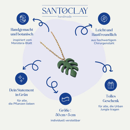  Vorteile der handgemachten Monstera Halskette vergoldet aus Edelstahl von Santoclay im Überblick
