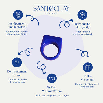  Vorteile des handgemachten blauen Statement Rings von Santoclay im Überblick